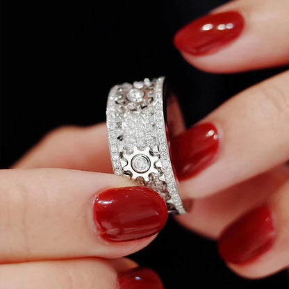 Spinning Gear Ring Stainless Steel Fidget Ring