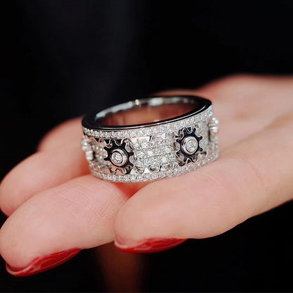 Spinning Gear Ring Stainless Steel Fidget Ring