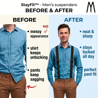 StayFit™ Suspenders for Men with X-Back Design