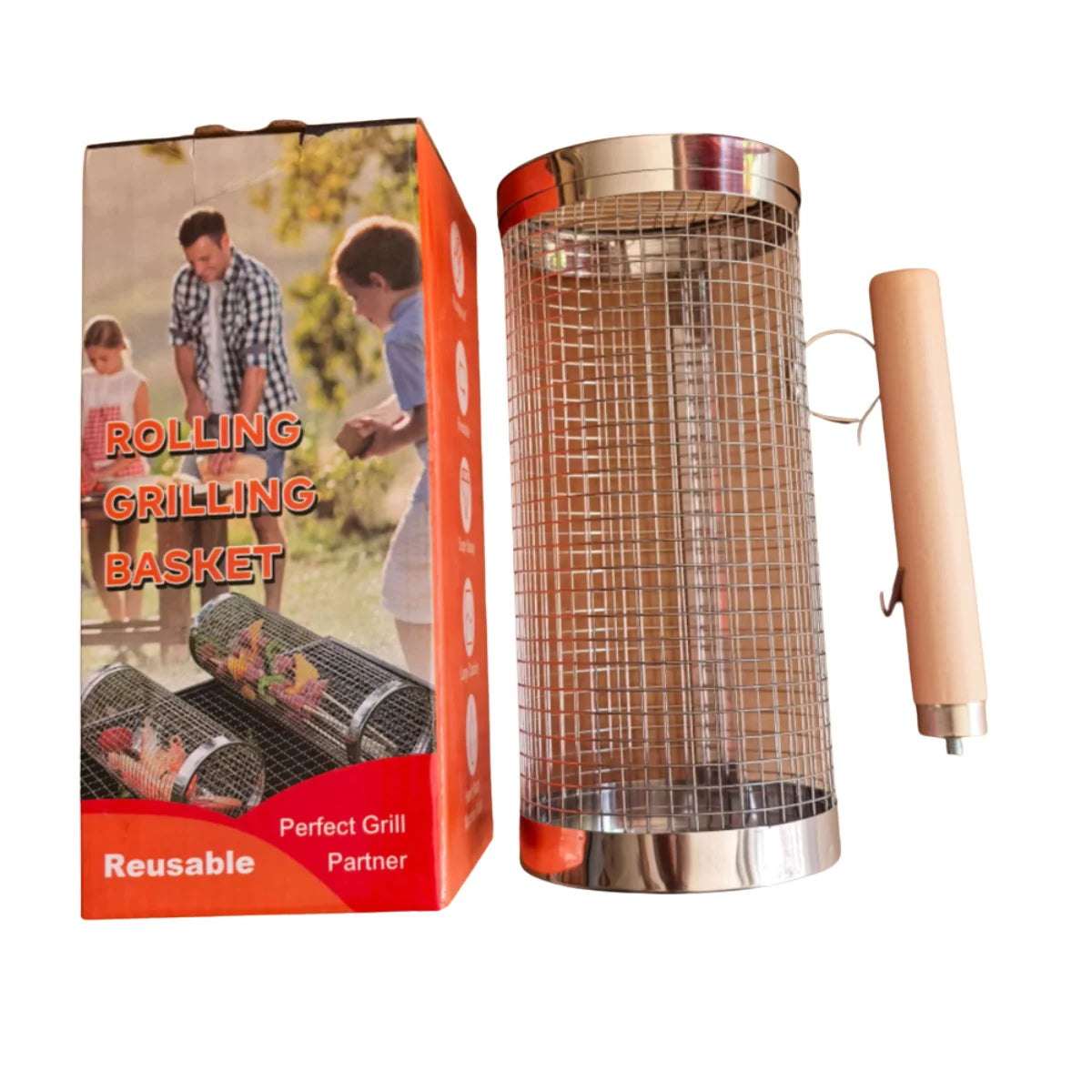 GrillEase™ Rolling Basket — Master the Grill and Enjoy Juicy, Perfectly Cooked Delights with Every Turn!