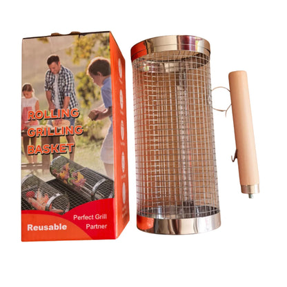 GrillEase™ Rolling Basket — Master the Grill and Enjoy Juicy, Perfectly Cooked Delights with Every Turn!