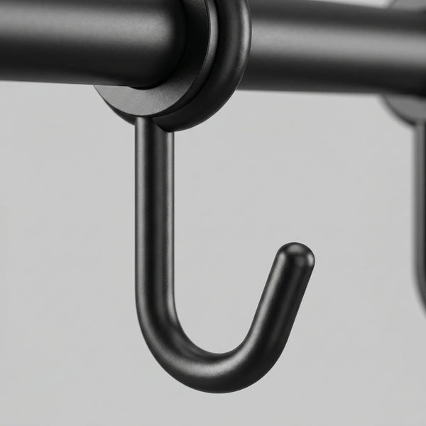 Wall Rail Kitchen with S-Hooks and Lid Holder
