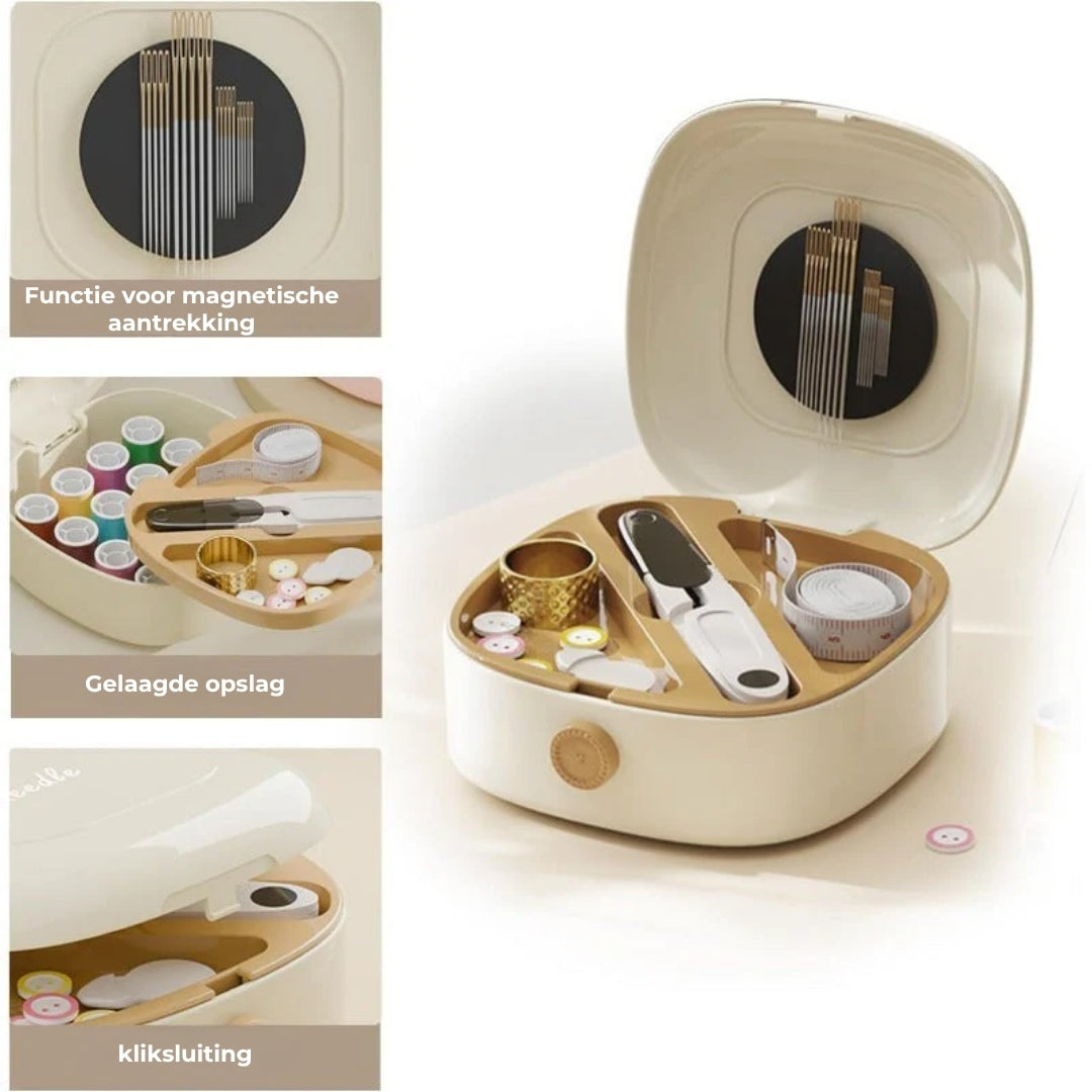 Magnetic Sewing Kit with Double-Layer Box