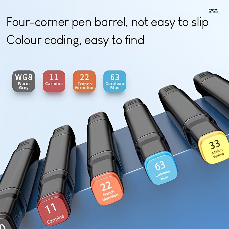 Alcohol Marker Set 168 Colors, Double-Sided