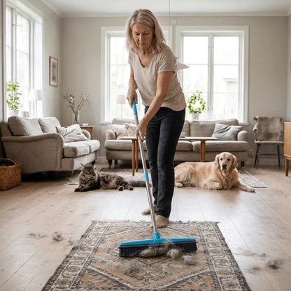 Pet Hair Remover Broom with Telescopic Handle