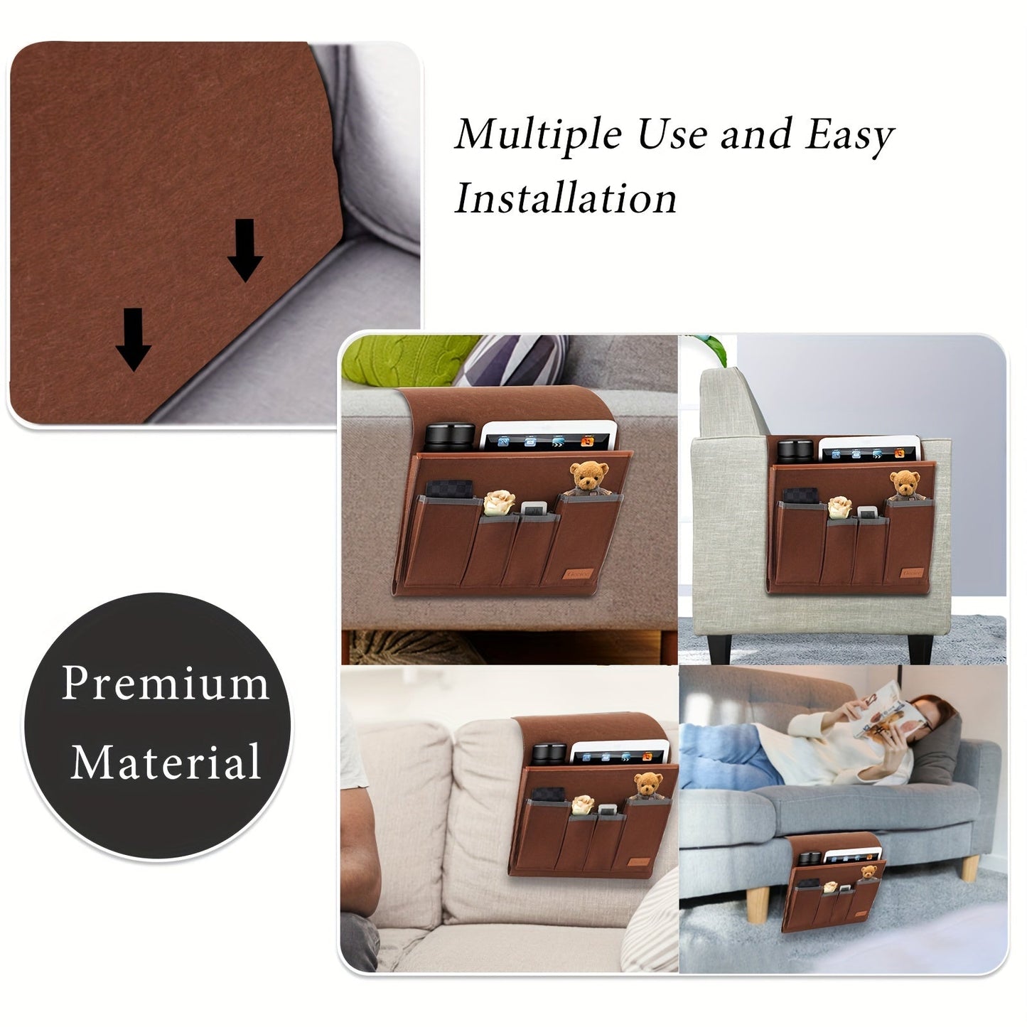 Sofa Armrest Organizer 5 Compartments