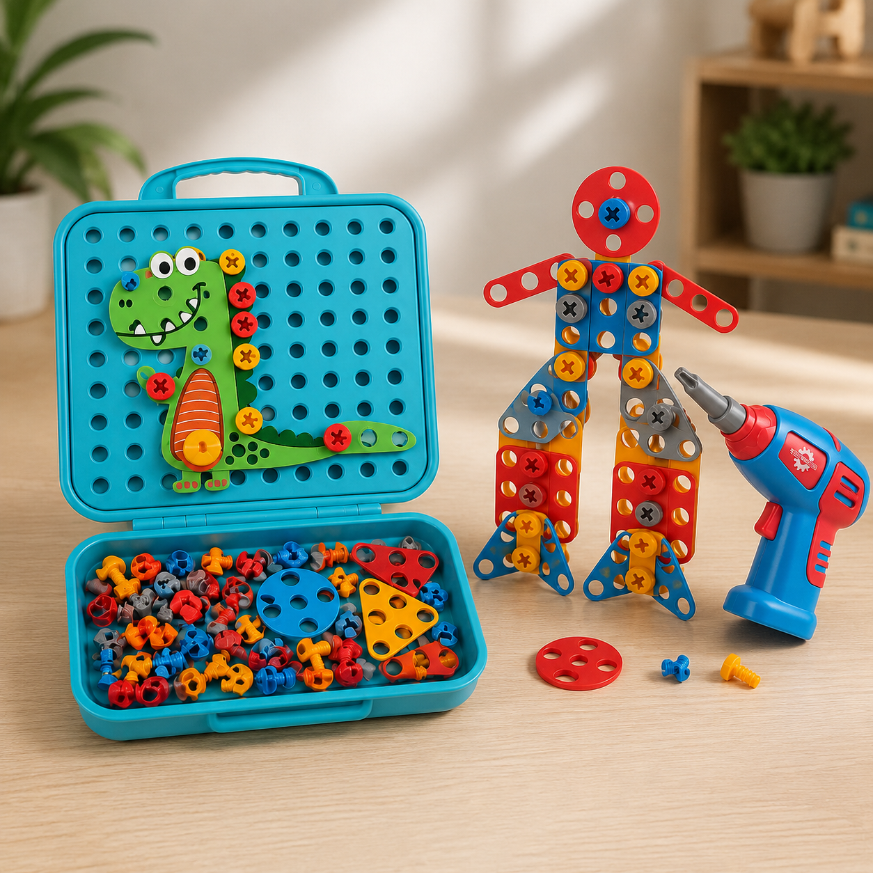 Dinosaur Building Set with Real Toy Drill