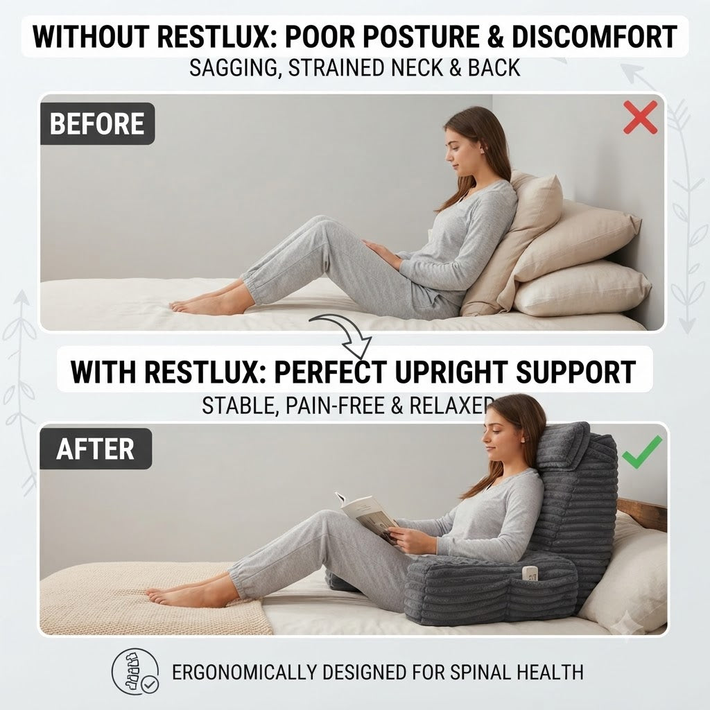 Back Support Cushion with Armrests & Headrest