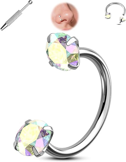 Horseshoe ring nose with internal thread