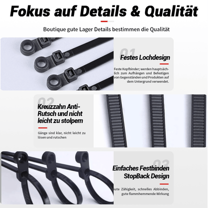 PowerGrip Cable Ties with Screw Mount – 100 Pack