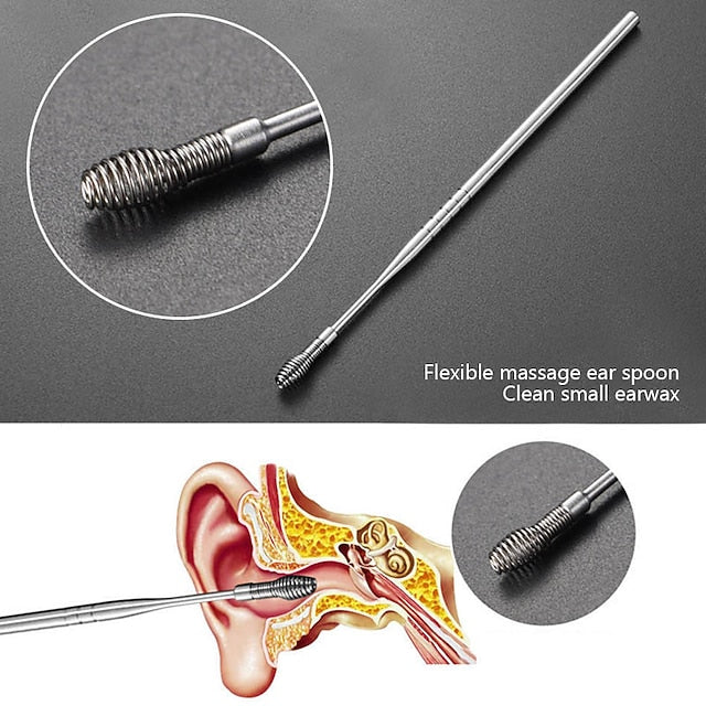 Ear Cleaner Set 6-Piece with Keychain Case