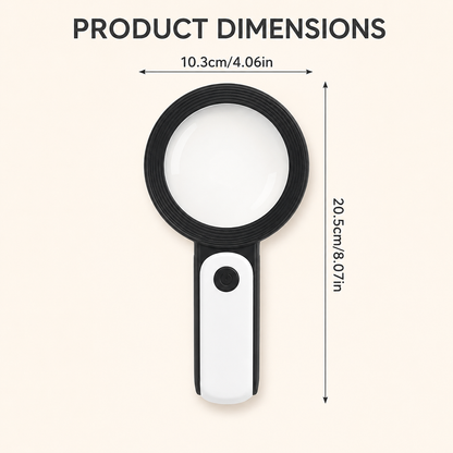 30x Magnifying Glass with LED Lighting for Seniors