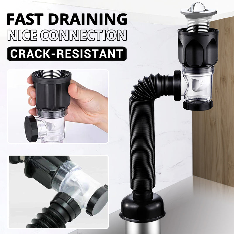 Flexible siphon drain pipe
