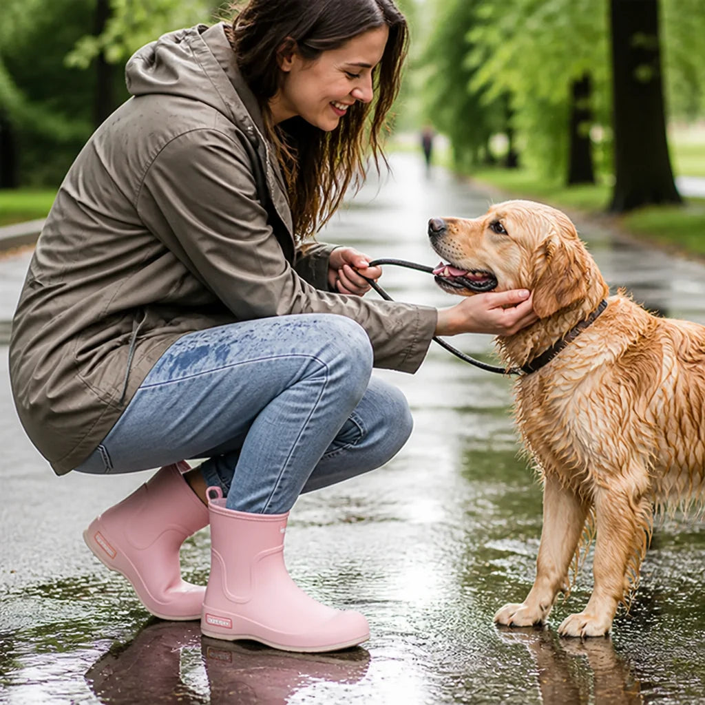 Waterproof Lightweight Non-Slip Rain Boots (Short Ankle)