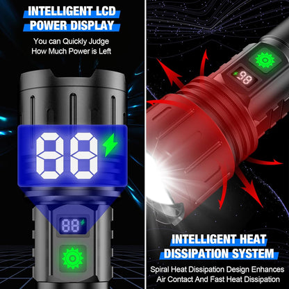 100,000 Lumen LED Tactical Torch with Powerbank