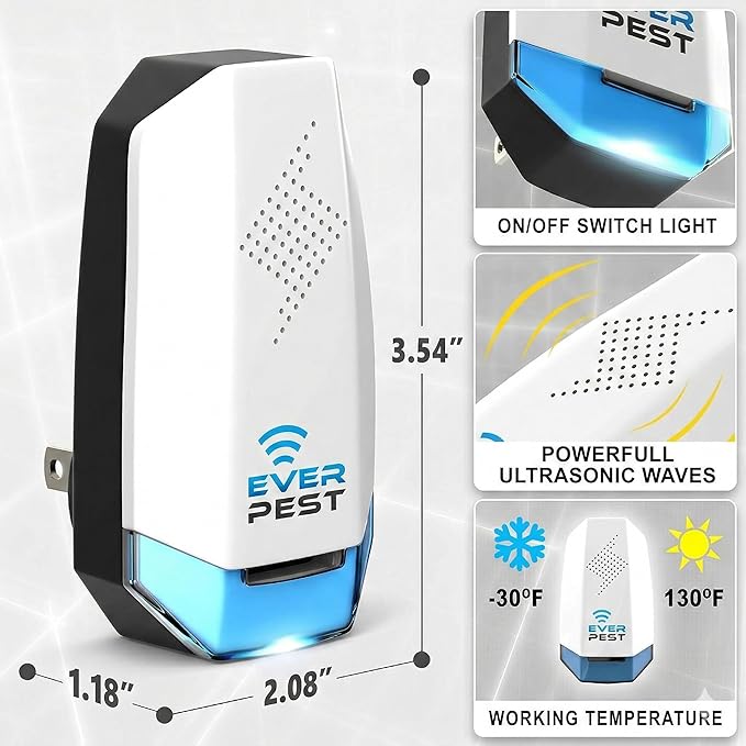 Ultrasonic Pest Repeller Twin Pack with Night Light