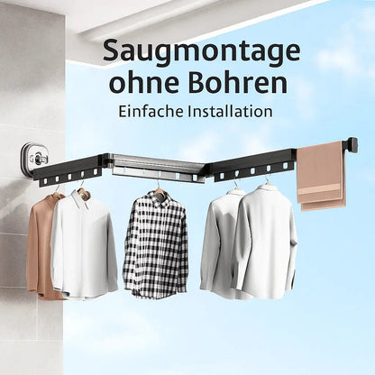 Wall-mounted clothes dryer without drilling for small spaces