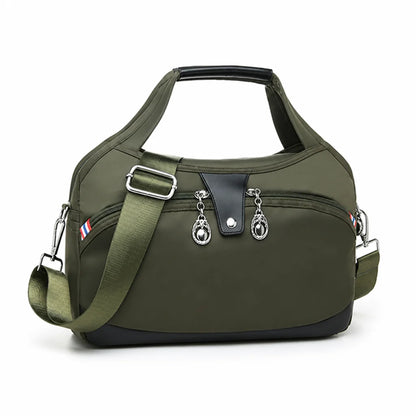 Anti-theft waterproof nylon crossbody bag with multiple zippers