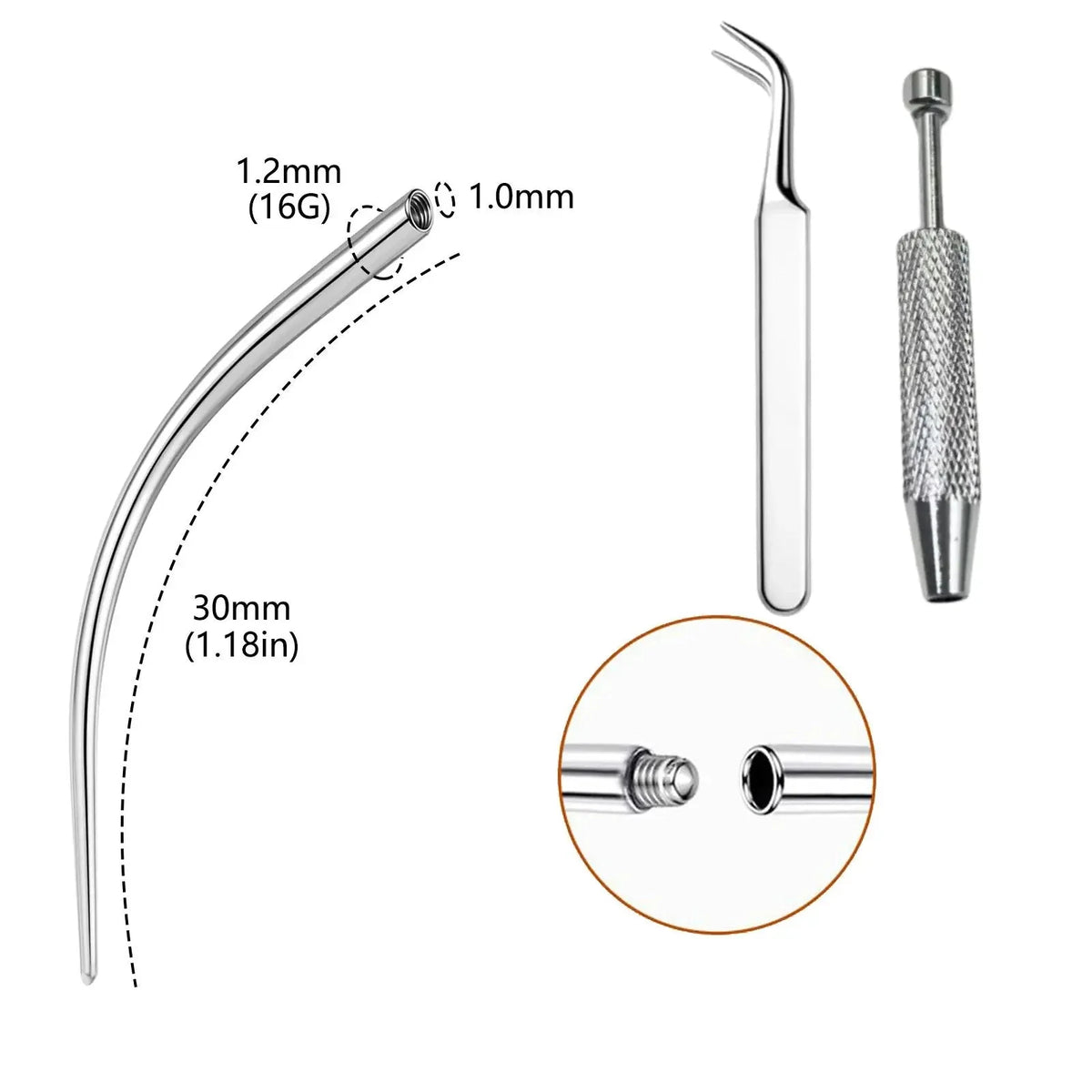Horseshoe ring nose with internal thread