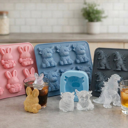 Highland Cow Ice Cube Mold 3D Silicone Ice Tray