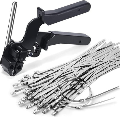 Stainless Steel Cable Tie Gun with 100 Cable Ties