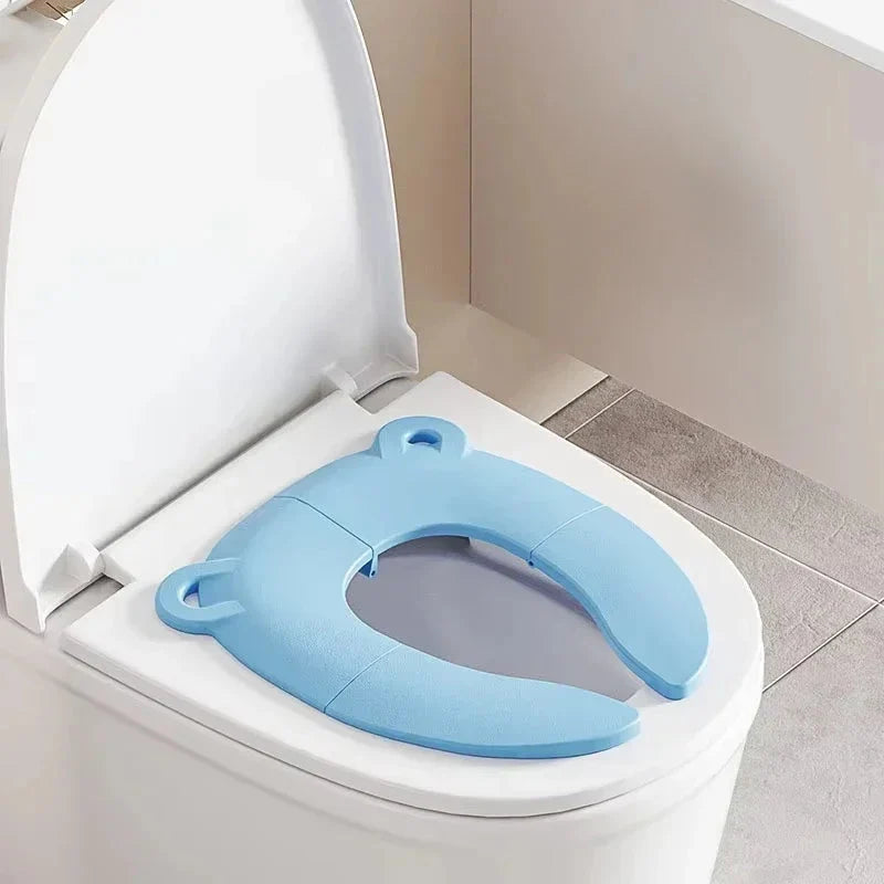 Foldable Children's Toilet Seat Cover with Cartoon Design