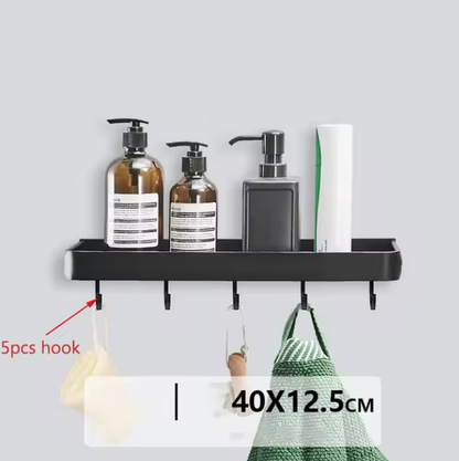Kellan Wall-Mounted Bathroom Shelf Black
