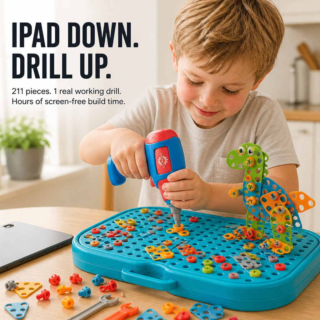 Dinosaur Building Set with Real Toy Drill