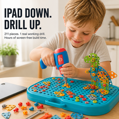 Dinosaur Building Set with Real Toy Drill