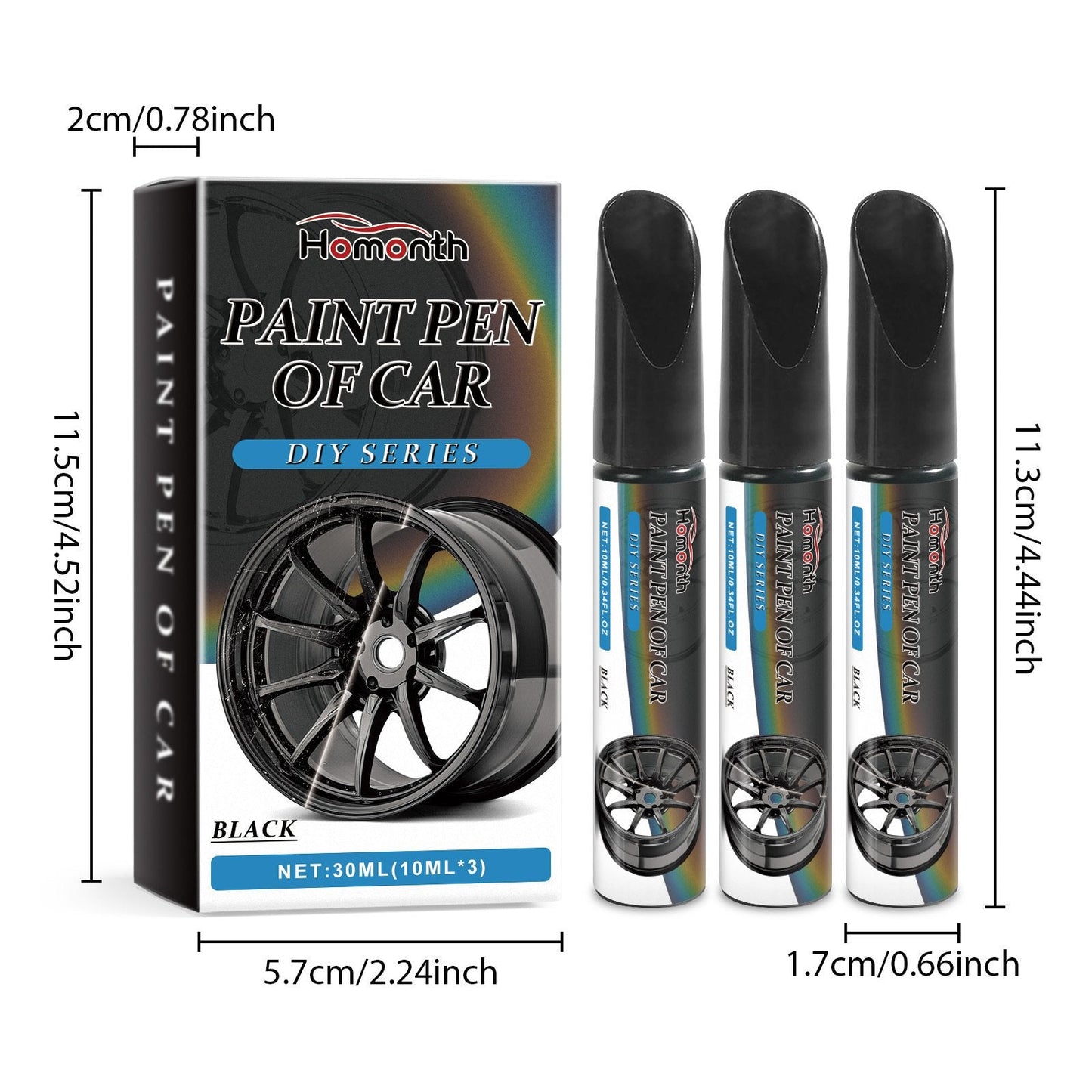Rim Repair Paint Pen Set Black 30 ml