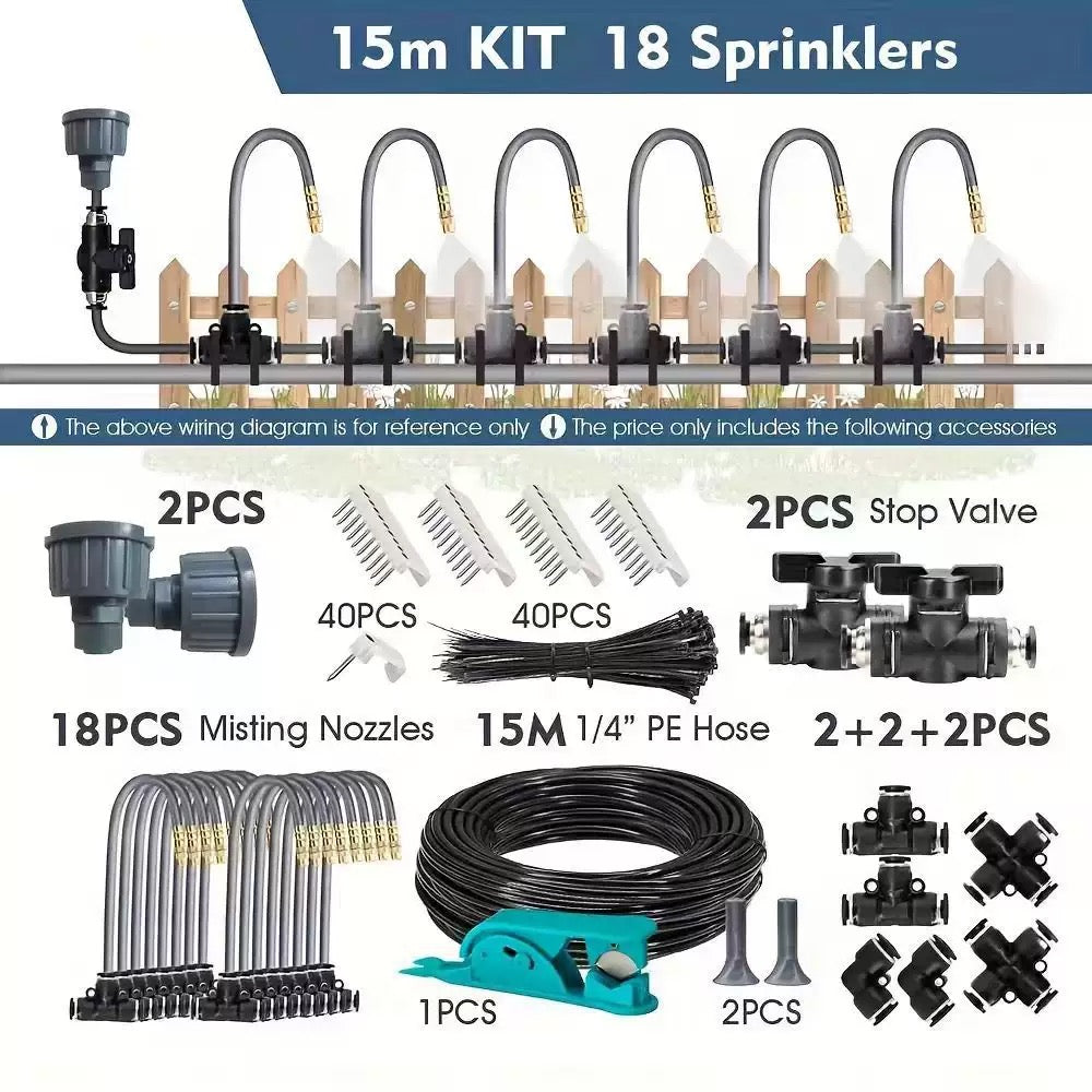Irrigation kit with hose & valves