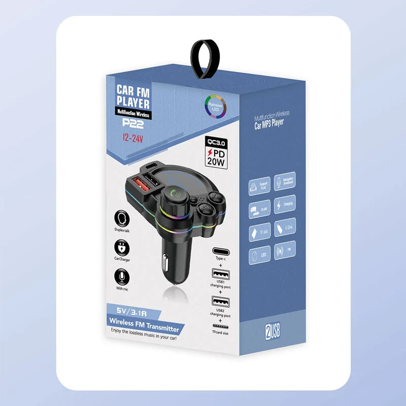 Car FM Transmitter with Dual USB Charging Function