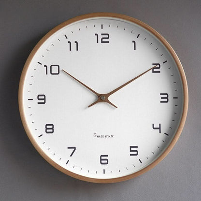NordicTime Wooden Wall Clock Silent Scandinavian