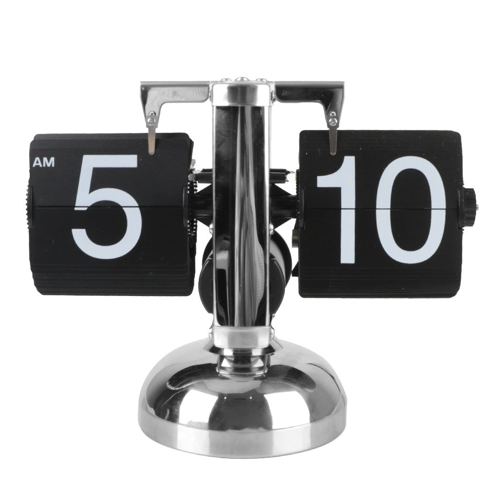 Retro flip clock with automatic rotating element