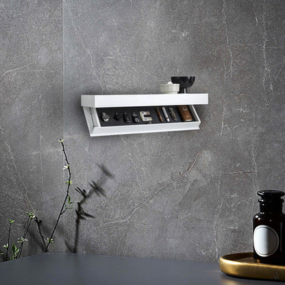 Wall shelf with secret compartment made of wood