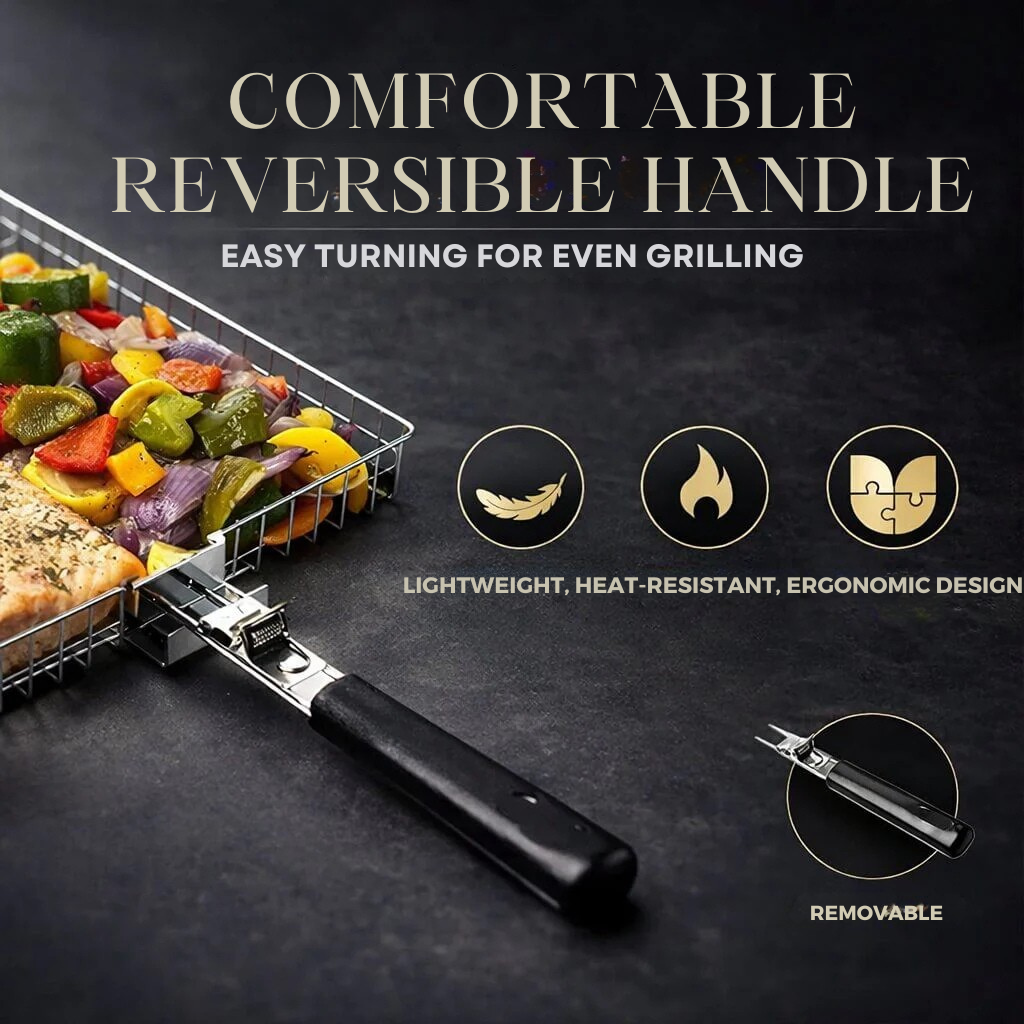 GrillMaster Pro Stainless Steel Grill Basket