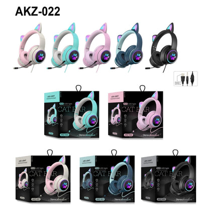 Gaming Headset Cat Ear LED Lighting USB 3.5mm