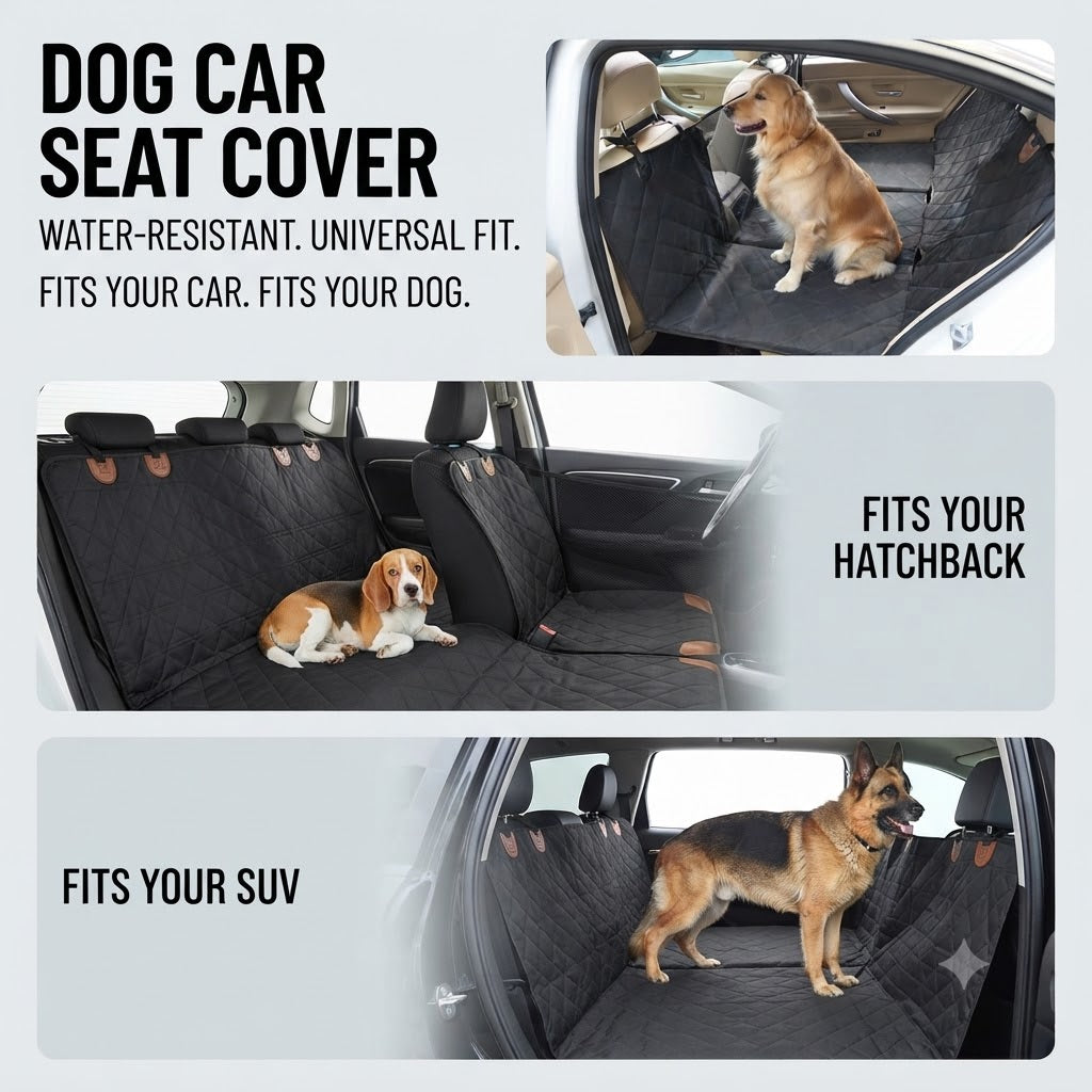 Car Seat Cover for Dogs – Water-Repellent Rear Seat Protection