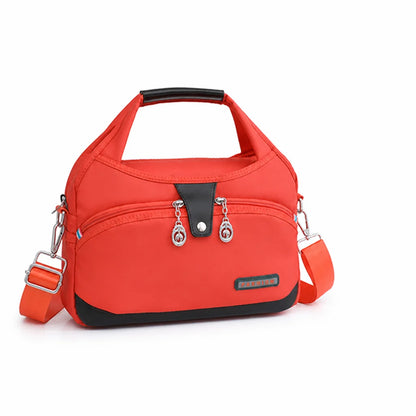 Anti-theft waterproof nylon crossbody bag with multiple zippers