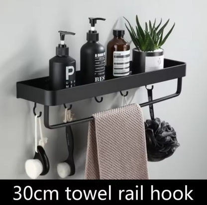 Kellan Wall-Mounted Bathroom Shelf Black