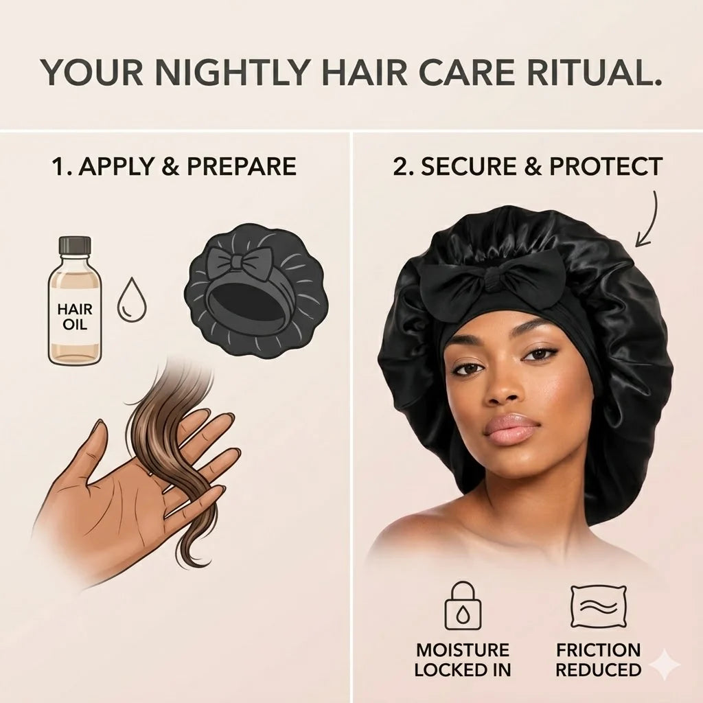 Silk Cap for Overnight Hair Protection