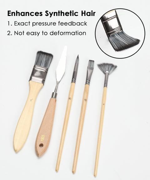24-piece Brush Set with Roll Case and Palette Knife