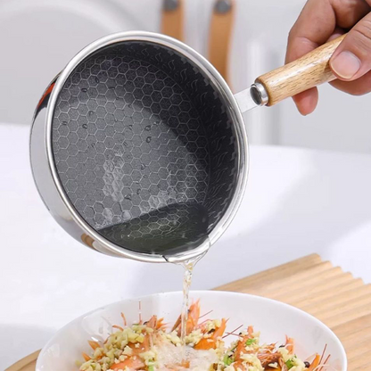 Stainless Steel Mini Frying Pan with Wooden Handle