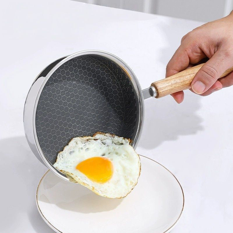 Stainless Steel Mini Frying Pan with Wood Handle