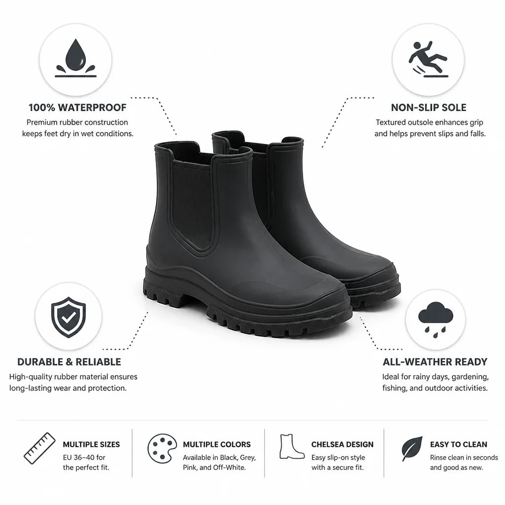 Waterproof Non-Slip Chelsea Rubber Boots