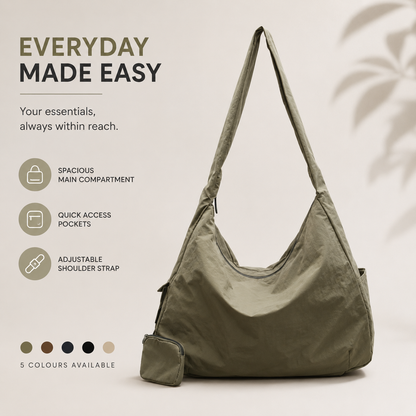 Large Shoulder Bag with Zipper