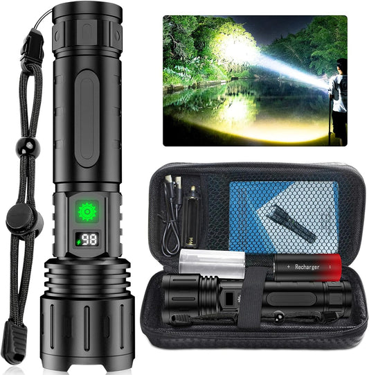 100,000 Lumen LED Tactical Torch with Powerbank