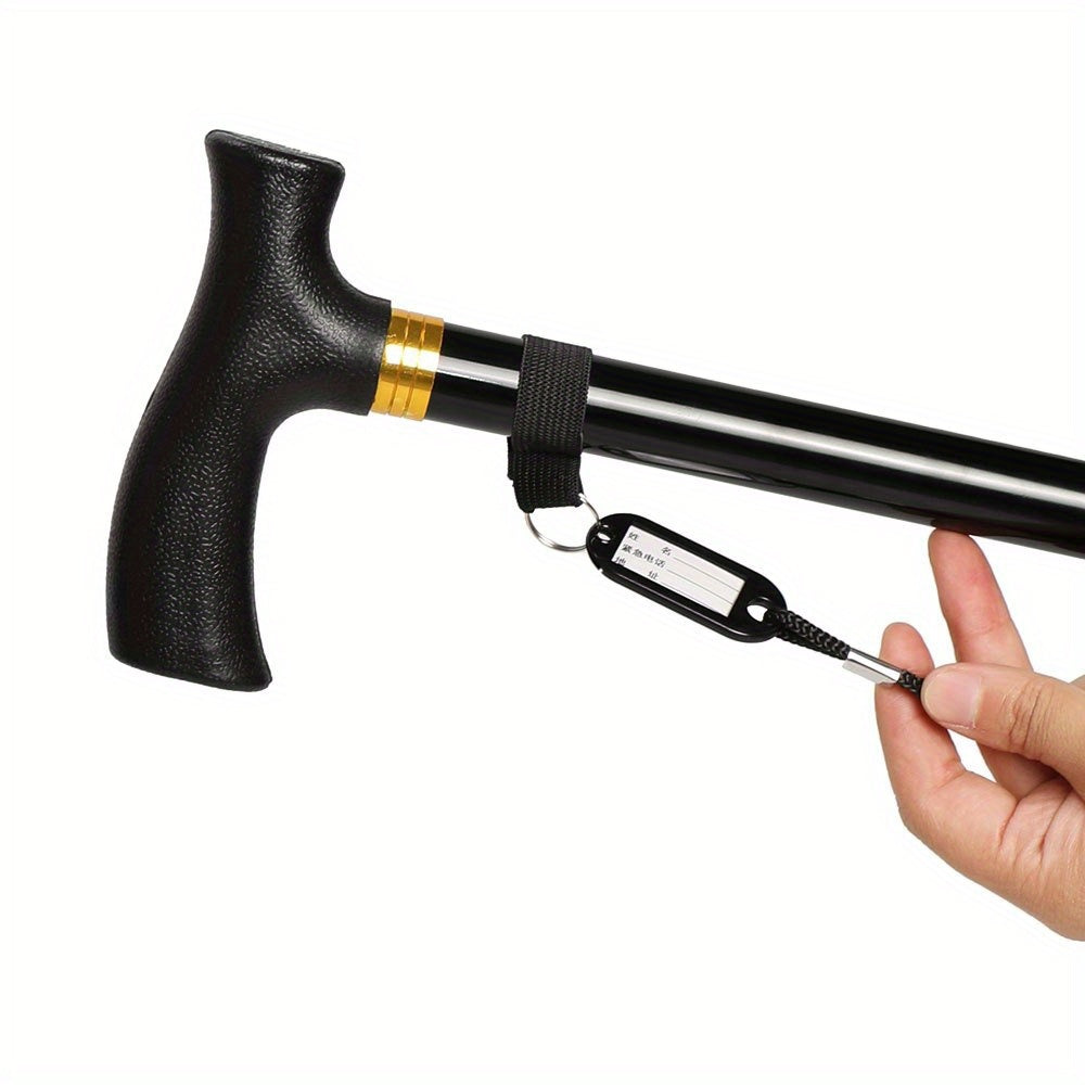 Height-Adjustable Walking Stick with 4-Point Base