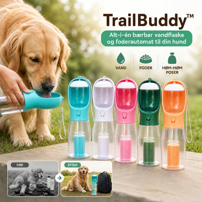 TrailBuddy™ – 3-in-1 Dog Drinking Bottle with Food Container