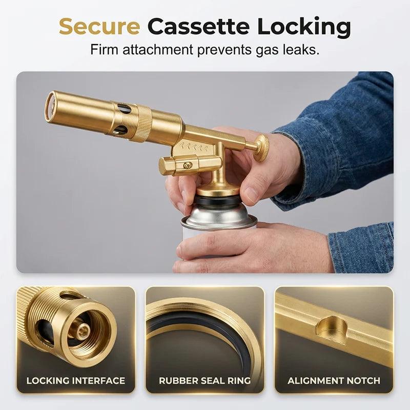 Portable Butane Soldering Torch Set Gold